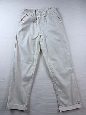 Uniqlo Cotton Drawstring Elastic Waist Casual Trousers Cream XS